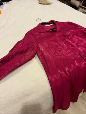 Chico's Shimmering Fuchsia Button-Up Blouse